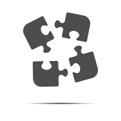 black puzzles icon isolated on white background