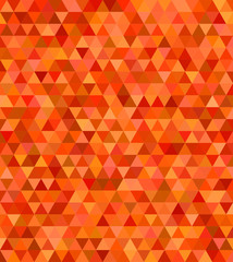 Orange abstract regular triangle mosaic background - vector illustration