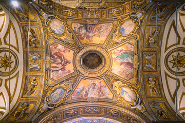 Fototapeta na wymiar Ceiling fresco in the Basilica of Santa Maria Maggiore in Rome, Italy.