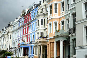 Typische Häuserzeile in Notting Hill 