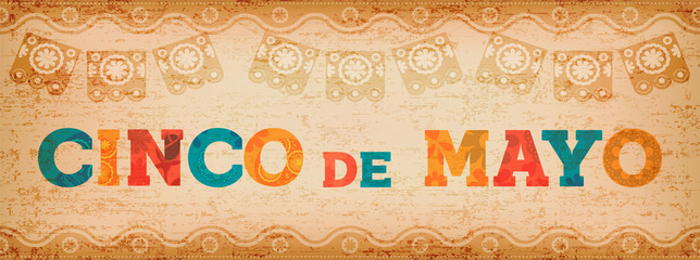 Cinco de mayo fun mexican typography web banner