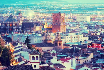 Deurstickers Top view of  Granada in evening © JackF