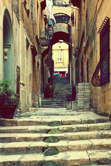 Old street of Valletta. Malta