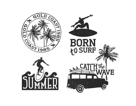 Retro surf quotes set for summer time enjoy