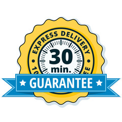 Naklejka premium 30 minutes Express Delivery illustration