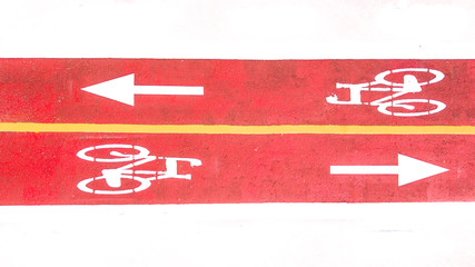 Bicycle path for cycling and cycling in a large city. Aerial view.