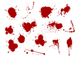 Blood splat splash spot ink stain blot patch liquid vector illustration - 200309600
