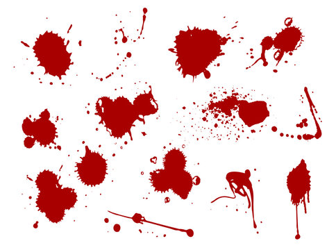 Blood splat splash spot ink stain blot patch liquid vector illustration