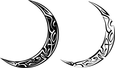 Pinstripe Crescent Moon Design, Vinyl Ready