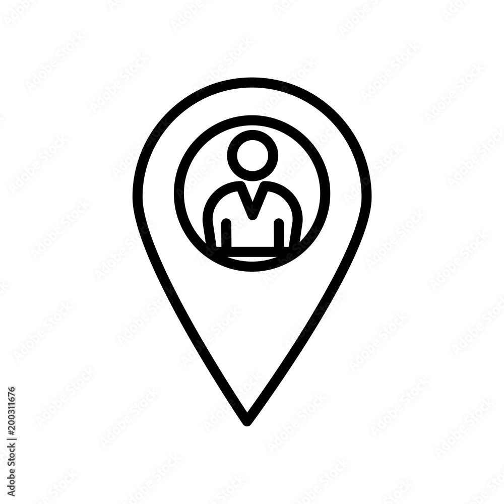 Poster location pointer icon isolated on white background
