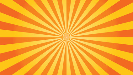 Sun rays sunburst orange yellow background