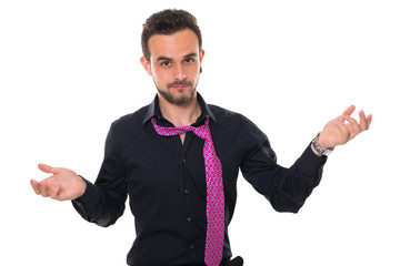 Young and healthy secretary man in office