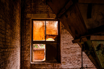 The window of an abandoned factory
