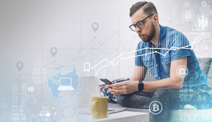 Male freelancer at coworking