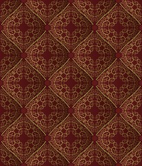 vintage bacground with golden ornament, seamless pattern