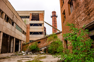 Industrial view of an abandoned factory
