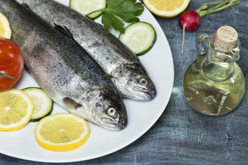 Trout with vegetables