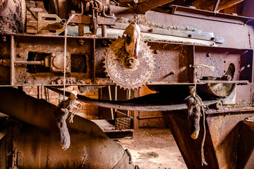 A creepy installation at an abandoned factory
