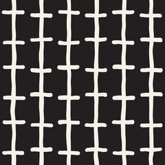 Hand drawn style ethnic seamless pattern. Abstract grungy geometric background in black and white.