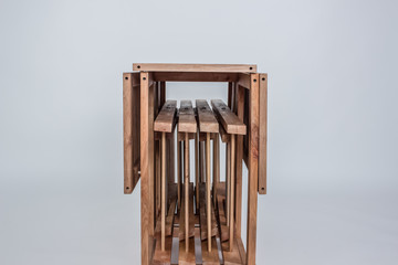 folding wooden table isolated