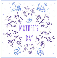 Doodle ultra violet greeting card Mother's day decor