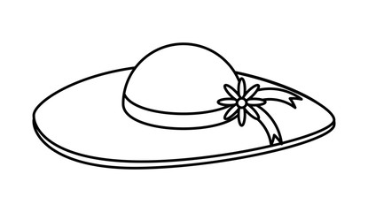 beach hat over white background, vector illustration