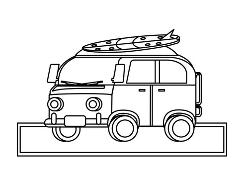 surf van icon over white background, vector illustration