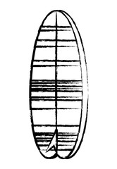 sketch of striped surfboard icon over white background, vector illustration