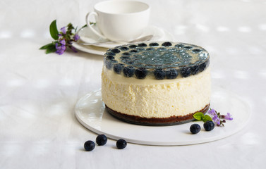 cheesecake with blueberries