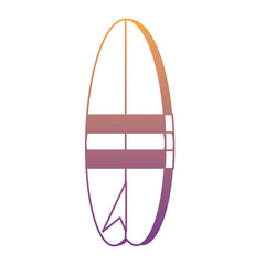 striped surfboard icon over white background, colorful design. vector illustration