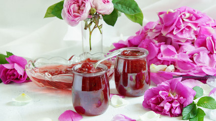 rose petals prepared for marmelade, jam
