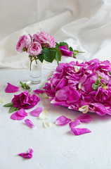 rose petals prepared for marmelade, jam