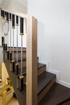 Staircase in a new apartment after renovation