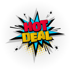 good hot deal hand drawn pictures effects. Template comics speech bubble halftone dot background. Pop art style. Comic dialog cloud, text pop-art. Creative idea conversation sketch explosion.