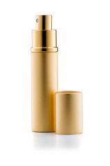 Bottle for perfume with a sprayer isolated on white background