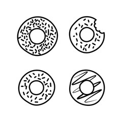 donut icons set on white background