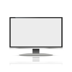 monitor black color with blank screen isolated on the grey background. stock vector illustration eps10
