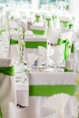 Table Setting At Luxury Wedding Reception Beautiful Flowers On The Table