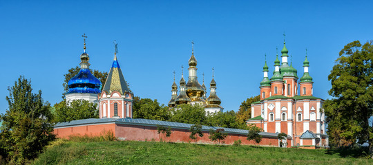 Holy Trinity Hustynskyi Nunnery, Convent, monastery, religious building XVII century. Orthodox Church. Hustynia, Chernihivska oblast, Ukraine.