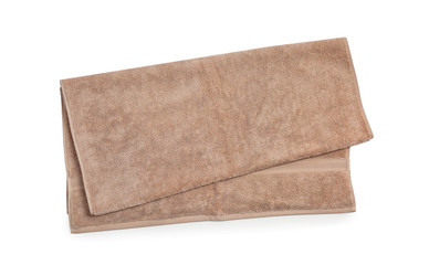 Clean soft towel on white background