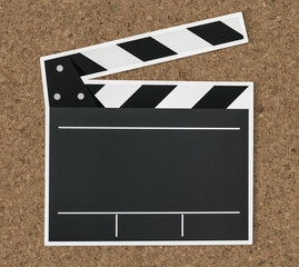 Black and white clapper board icon