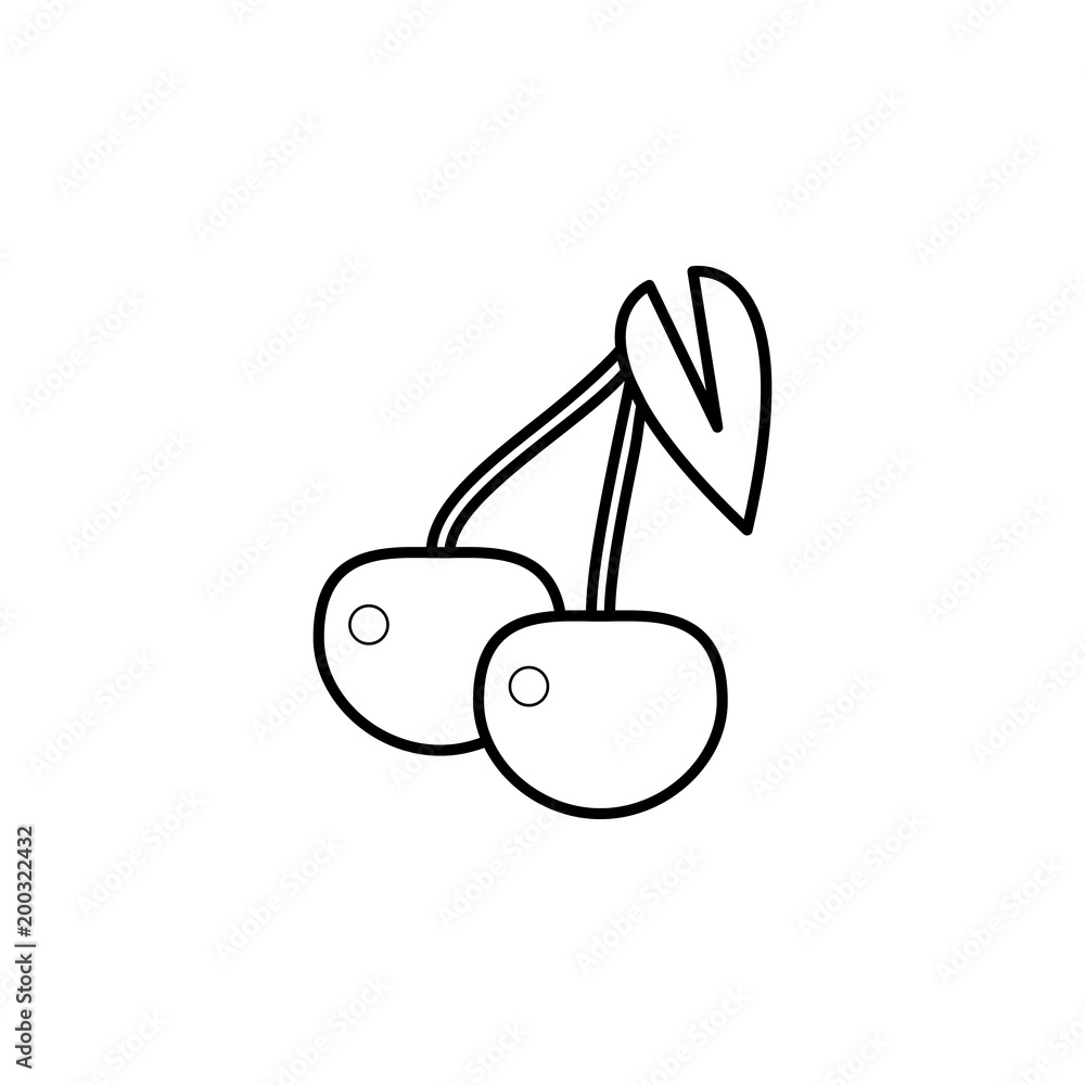 Poster cherry icon. element of casino for mobile concept and web apps. thin line icon for website design an