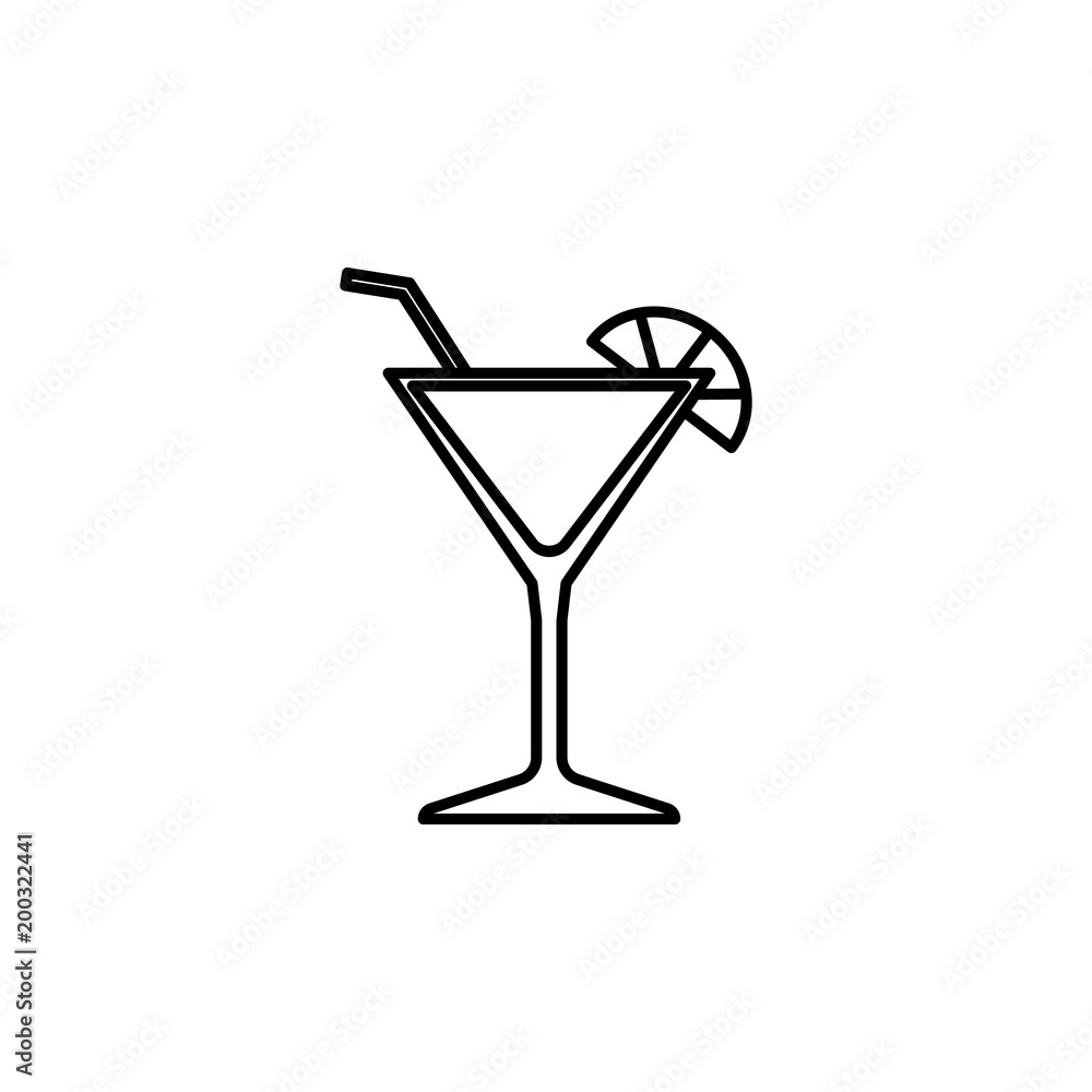 Poster cocktail icon. element of casino for mobile concept and web apps. thin line icon for website design 