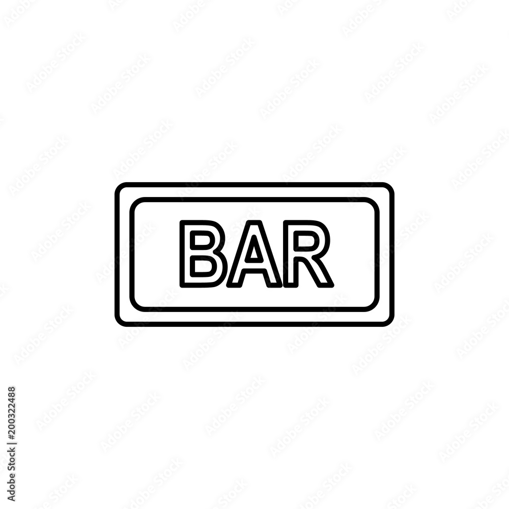 Poster bar sign icon. element of casino for mobile concept and web apps. thin line icon for website design 