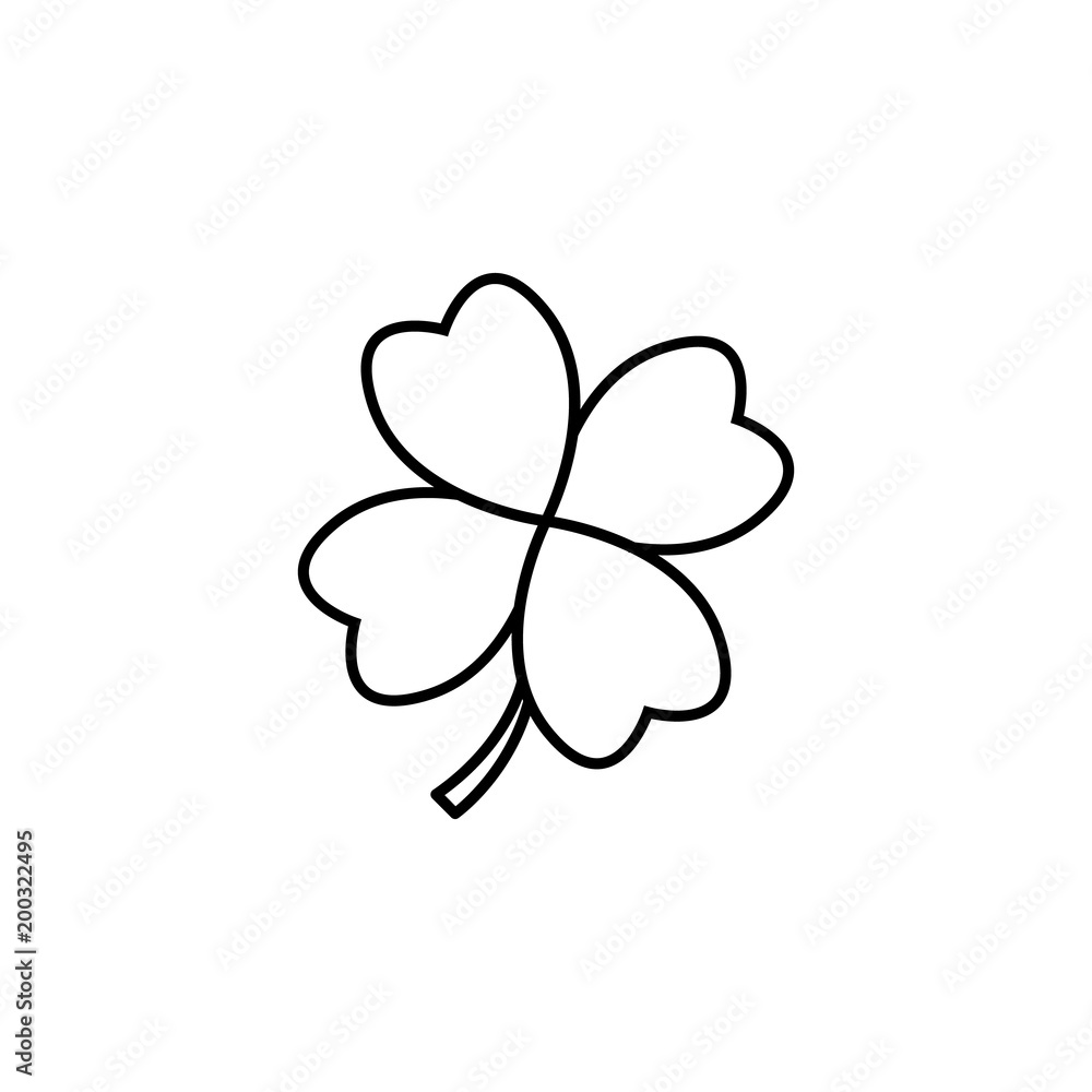 Poster clover icon. element of casino for mobile concept and web apps. thin line icon for website design an