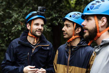 Team building outdoor in the forest