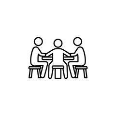 players at the table in the casino icon. Element of casino for mobile concept and web apps. Thin line  icon for website design and development, app development. Premium icon