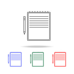 yellow Notebook and pen icon. Elements of education multi colored icons. Premium quality graphic design icon. Simple icon for websites, web design, mobile app, info graphics