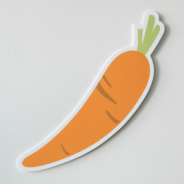 Healthy Nutritious Carrot Cut Out Icon