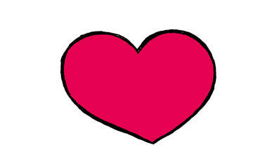 赤いハート　on white background